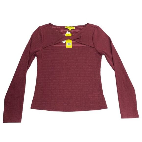 NWT CIRCUS NY Kelsie Cutout Top Sz Medium Maroon - Picture 2 of 6